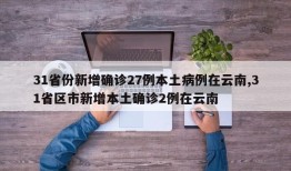 31省份新增确诊27例本土病例在云南,31省区市新增本土确诊2例在云南