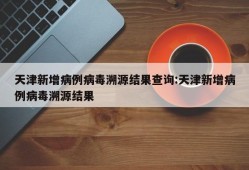 天津新增病例病毒溯源结果查询:天津新增病例病毒溯源结果