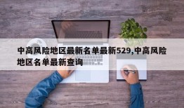 中高风险地区最新名单最新529,中高风险地区名单最新查询