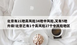 北京有21地高风险34地中风险,又有5地升级!北京已有1个高风险27个中风险地区