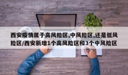 西安疫情属于高风险区,中风险区,还是低风险区/西安新增1个高风险区和3个中风险区