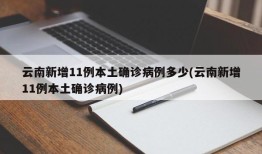 云南新增11例本土确诊病例多少(云南新增11例本土确诊病例)