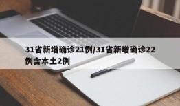 31省新增确诊21例/31省新增确诊22例含本土2例