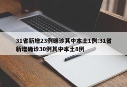 31省新增23例确诊其中本土1例:31省新增确诊30例其中本土8例
