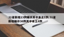 31省新增23例确诊其中本土1例:31省新增确诊30例其中本土8例
