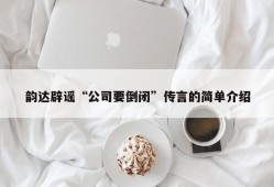 韵达辟谣“公司要倒闭”传言的简单介绍