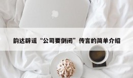 韵达辟谣“公司要倒闭”传言的简单介绍