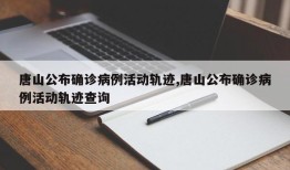 唐山公布确诊病例活动轨迹,唐山公布确诊病例活动轨迹查询