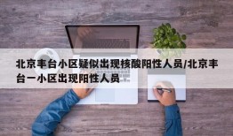 北京丰台小区疑似出现核酸阳性人员/北京丰台一小区出现阳性人员