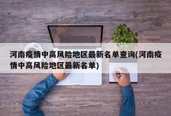 河南疫情中高风险地区最新名单查询(河南疫情中高风险地区最新名单)