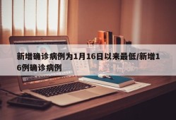 新增确诊病例为1月16日以来最低/新增16例确诊病例