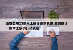 西安公布13例本土确诊病例轨迹,西安确诊一例本土病例行动轨迹