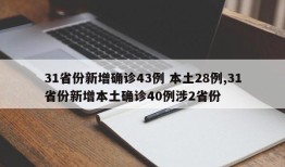 31省份新增确诊43例 本土28例,31省份新增本土确诊40例涉2省份