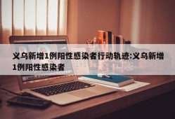 义乌新增1例阳性感染者行动轨迹:义乌新增1例阳性感染者