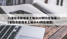 31省区市新增本土确诊20例均在福建(31省区市新增本土确诊43例在福建)