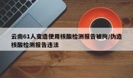 云南61人变造使用核酸检测报告被拘/伪造核酸检测报告违法