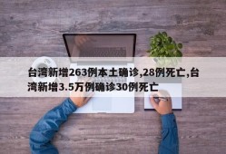台湾新增263例本土确诊,28例死亡,台湾新增3.5万例确诊30例死亡