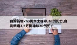 台湾新增263例本土确诊,28例死亡,台湾新增3.5万例确诊30例死亡