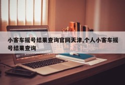 小客车摇号结果查询官网天津,个人小客车摇号结果查询
