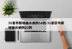 31省市新增确诊病例54例:31省区市新增确诊病例23例
