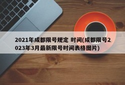 2021年成都限号规定 时间(成都限号2023年3月最新限号时间表格图片)