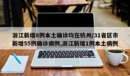 浙江新增8例本土确诊均在杭州/31省区市新增55例确诊病例,浙江新增1例本土病例