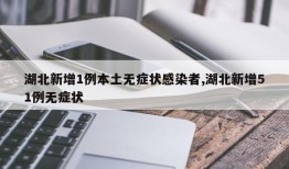 湖北新增1例本土无症状感染者,湖北新增51例无症状