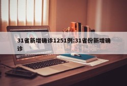 31省新增确诊1251例:31省份新增确诊