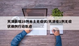 天津新增28例本土无症状/天津增1例无症状病例行动轨迹