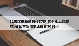 31省区市新增确诊57例 其中本土38例/31省区市新增本土确诊30例