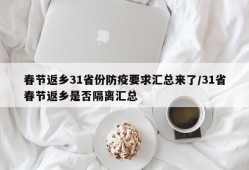 春节返乡31省份防疫要求汇总来了/31省春节返乡是否隔离汇总