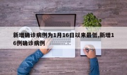 新增确诊病例为1月16日以来最低,新增16例确诊病例