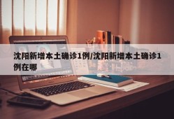 沈阳新增本土确诊1例/沈阳新增本土确诊1例在哪
