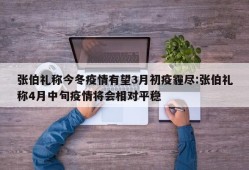 张伯礼称今冬疫情有望3月初疫霾尽:张伯礼称4月中旬疫情将会相对平稳