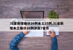 31省新增确诊26例本土25例,31省新增本土确诊26例涉及7省市