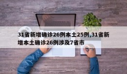 31省新增确诊26例本土25例,31省新增本土确诊26例涉及7省市
