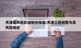 天津高风险区域划分标准/天津三地调整为高风险地区