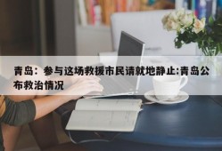 青岛：参与这场救援市民请就地静止:青岛公布救治情况