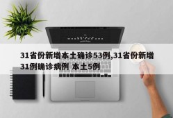 31省份新增本土确诊53例,31省份新增31例确诊病例 本土5例