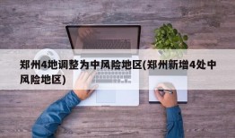 郑州4地调整为中风险地区(郑州新增4处中风险地区)