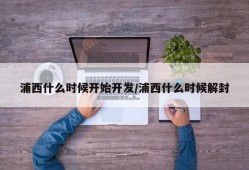 浦西什么时候开始开发/浦西什么时候解封