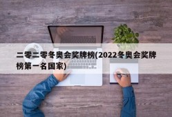二零二零冬奥会奖牌榜(2022冬奥会奖牌榜第一名国家)