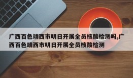 广西百色靖西市明日开展全员核酸检测吗,广西百色靖西市明日开展全员核酸检测