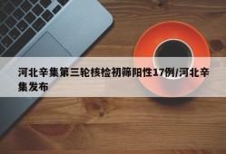 河北辛集第三轮核检初筛阳性17例/河北辛集发布