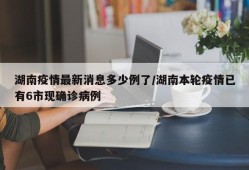 湖南疫情最新消息多少例了/湖南本轮疫情已有6市现确诊病例