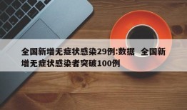 全国新增无症状感染29例:数据  全国新增无症状感染者突破100例