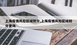 上海疫情风险区域划分,上海疫情风险区域划分查询