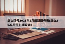 唐山限号2021年1月最新限号表(唐山2021限号时间查询)