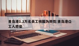 青岛港1.2万名员工核酸为阴性:青岛港口工人感染