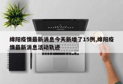 绵阳疫情最新消息今天新增了15例,绵阳疫情最新消息活动轨迹